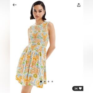 LIKE NEW ⭐️ ASOS Design Crinkle Shirred Bodice Mini Dress W/ Open back